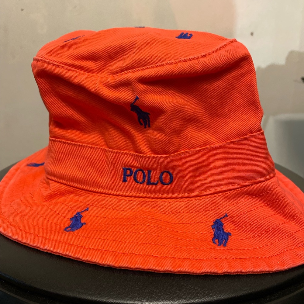 Polo by Ralph Lauren Orange and Blue Bucket Hat